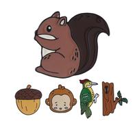 Cute Animal Brooch Pins - Cartoon Woodpecker, Squirrel, And Monkey Enamel Badges, Durable Alloy Painted Lapel Pins For Women & Girls | Decorative Accessory For Bags, Hats, Scarves & Jackets