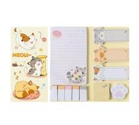 Cute Animal Cat Sticky Notes Set, 440pcs Self Adhesive Writing Stick Notes Pads, Pet Lovers Bookmark Writing Memo Pad Page for Books, Folders, Students Teachers Work School Office Supplies