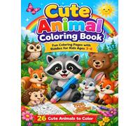 Cute Animal Coloring Book: Fun Coloring Pages with Riddles for Kids Ages 3-6