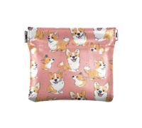 Cute Animal corgy Cute Doodle ArtWomen Men Leather Coin Purses Portable Card Key Organizers for Woman Girl, Cute Animal corgy，cute doodle art, One Size