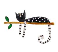 Cute Animal Corsage Brooches For Bag Lazy Sitting On The Tree Brooches Sweater Lapel Pin Jewelry Branch Badge White Lapel Pin For Women Daily Wear