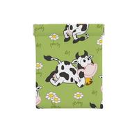 Cute Animal Cow Green, Squeeze Top Wallet Women Storage Bag Small Coin Purse Change Pouch