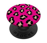 Cute Animal Deep Pink Cheetah Print Leopard Design PopSockets Swappable PopGrip