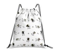 Cute Animal Dog Funny Drawstring Backpack Design Gym Sack Waterproof String Bag For Gym Climbing School 39X46Cm