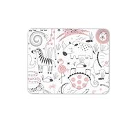 Cute Animal Drawing Mouse Mat Pad - Fun Kids Cartoon Zoo Computer #14488