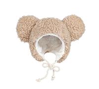 Cute Animal Earflap Hooded Hat for Women Fluffy Fleece Lined Trapper Hat Winter Thermal Skull Ski Cap with Chin Strap Soft Warm Earflap Hat Outdoor Cap Fancy Dress Costume Accessories Khaki