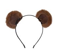 Cute Animal Ears Headband - Brown Velvet Accessory | Cloth + Iron Construction, 20x17cm Dimensions, Lightweight Fuzzy Design, Adjustable Fit, Women Girls Party Celebration