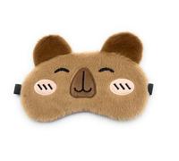 Cute Animal Eye Masks, Soft Plush Fluffy Sleeping Eye Cover, Blindfold, Assorted Designs (Brown Capybara)