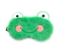 Cute Animal Eye Masks, Soft Plush Fluffy Sleeping Eye Cover, Blindfold, Assorted Designs (Green Frog)