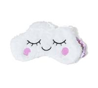 Cute Animal Eye Masks, Soft Plush Fluffy Sleeping Eye Cover, Blindfold, Assorted Designs (White Cloud)