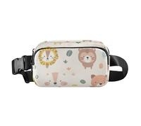 Cute Animal Faces Trendy Crossbody Bag Waist Packs for Women Men Teenagers Small Crossbody Passport Bag with Adjustable Strap for Travel Gym Work