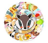 Cute Animal Faces Vinyl Stickers, 50 PCS Waterproof Cartoon Zoo Animal Head Decals for Laptops, Scrapbooking, Journals, Notebooks, Water Bottles, Suitcases, Phones & DIY Decor