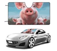 Cute Animal Family Car Windshield Sun Shade Keep Car Interior Cool 51"x28" Folding Front Window Sun Shade, Heat Shield for SUV, Truck, Blocks UV