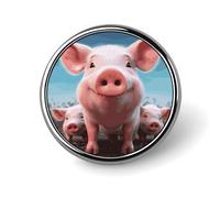 Cute Animal Family Round Badge Cute Enamel Lapel Pin Brooches Button Pin Personalized Clothing Decoration Unisex Badge Holder Hats Bags Shirts Decor