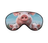 Cute Animal Family Sleeping Mask, Light Blocking Eye Mask, Comfortable and Soft, Eye Cover with Elastic Band, Suitable for Men and Women, Suitable for Travel/Sleeping