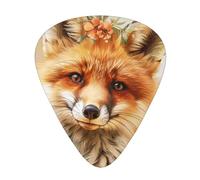Cute Animal Fox Flower - Guitar Picks-12 Pack Includes Thin, Medium & Heavy Gauges, Best Gift for Guitar Lovers