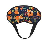 Cute Animal Fox Flower Print Blackout Sleep Mask - Side Sleeper Eye Cover, Soft Comfort, Perfect for Travel, Meditation