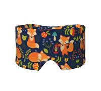 Cute Animal Fox Flower Print Sleep Eye and Ear Muffs Mask - Adjustable Yoga Travel Headband, Keep Warm Shading Comfortable Aid