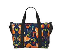Cute Animal Fox Flower Printingtravel Gym Bag For Tote Bag Carry On Luggage Sport Duffle