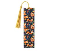 Cute Animal Fox Flower Wooden Bookmark Perfect Decoration for Bookmarks Lovers Students Reading Book Club