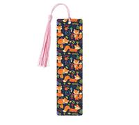 Cute Animal Fox Flower Wooden Bookmark Perfect Decoration for Bookmarks Lovers Students Reading Book Club