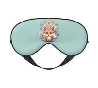 Cute Animal Fox Flowers Print Functionality Eye Mask Sleep Lightweight Travel Yoga Camping Outdoors Relaxation