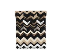 Cute Animal Fox Flowers Print Leather Coin Purse, Small Change Pouch Wallet,Squeeze Coin Purse Pouch For Men Women, Black White Tan Zigzag, One Size, Fashion