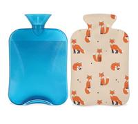 Cute Animal Fox Pattern Hot Water Bottle with Cover, 2L Hot Water Bag for Pain Relief, Neck and Shoulder, Hand Feet Warmer