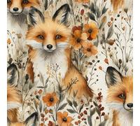 Cute Animal Fox Peel and Stick Wallpaper 0.4×5 m Removable Self Adhesive Plants Flower Contact Paper Sticky Back Thicken Waterproof Matte Wall Paper for Living Room Bedroom Furniture Decorate