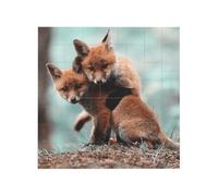 Cute Animal Fox Printed Square Jigsaw Puzzle 16x16 CM, Puzzle Challenging Game for Adults Gifts, Family Fun Decorative Wall Decor