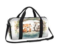 Cute Animal Fox Squirrel Sports Duffel Bags Weekend Overnight Bag Casual Tote Holdall Travel Gym Luggage Duffel Bag for Kids Girls Boys Women Men