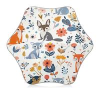 Cute Animal Fox White Kids Rounded Tips Rain Umbrella, Windproof Umbrellas for Children 4T-8 Y, 35" Canopy