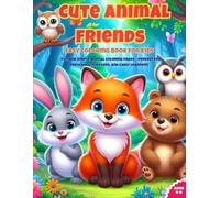 cute animal friends: easy coloring book for kids