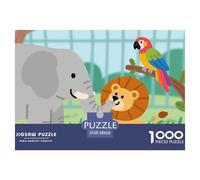 Cute Animal Friends Jigsaw Puzzles Puzzles for Adults Kids. 1000 Piece Zoo Impossible Challenge Toy Educational Game Home Decoration for Adults& Kids Age 14 Years Up 38x26cm/1000pcs