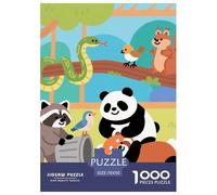 Cute Animal Friends Jigsaw Puzzles Puzzles for Adults Kids. 1000 Pieces Zoo Impossible Challenge Toy Educational Game Home Decoration for Adults& Kids Age 14 Years Up 70x50cm/1000pcs