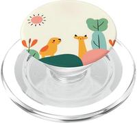 Cute Animal Friends Naive Style Simple Playful Scene PopSockets PopGrip for MagSafe