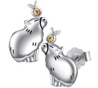 Cute Animal Fruit Earrings - Capybara Studs, Zinc Alloy Design, Lightweight Comfortable Cartoon Jewelry, Fun Adorable Style | Capybara Earrings for Women Gift Mother’s Day Birthday Party Accessory