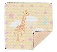 Cute Animal Giraffe Pink Yellow White Large Stylish Baby Gym & Activity Mat for Indoor Outdoor Lightweight Tummy Time & Crawling Mat for Babies Infants Toddlers, 50'' x 50''