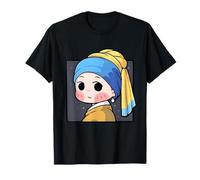 Cute Animal Girl with a Pearl Earring by Johannes Vermeer T-Shirt