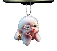 Cute Animal Keyring - Keyring for Backpacks, Cute Pouting Monkey Car Pendant, Car Rear View Mirror Lens Ornament, Interior Rear View Mirror Glass Pendant for Birthdays