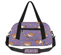 Cute Animal Kids Overnight Duffle Bags for Girls Boys, Cartoon Fox Lightweight Sports Gym Bag for Kids,Small Overnight Weekender Carry on Travel Bags Dance Bag, Cute Animal, 18.5L x 7.8W x 9.4H