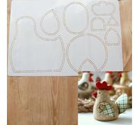 Cute Animal Little Doll Sewing Template,Quilting Templates Drawing Template Tutorial,Soft Plastic Embroidery Template Patchworks Hand Account Quilting Ruler For DIY Crafting Art 1100 Hen 100% Size