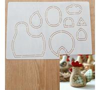 Cute Animal Little Doll Sewing Template,Quilting Templates Drawing Template Tutorial,Soft Plastic Embroidery Template Patchworks Hand Account Quilting Ruler For DIY Crafting Art 1101 Hen 50% Size