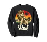 Cute Animal Lovers Dad Papa Vintage Lion Daddy Father's Day Sweatshirt