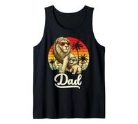Cute Animal Lovers Dad Papa Vintage Lion Daddy Father's Day Tank Top