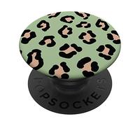 Cute Animal Matcha Green Cheetah Print Leopard Design PopSockets Swappable PopGrip