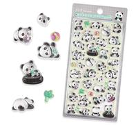 Cute Animal Mini Puffy Stickers 3D Relief Panda Funny Stickers Cartoon Bubble Decals with Bamboo and Balls for Scrapbooks Planner Journals Laptops Phone Case Decoration
