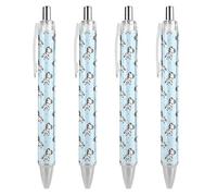 Cute Animal of Zebra Pattern Ballpoint Pens Fine Point (0.5mm) Retractable Smooth Writing Pens Black Ink Gel Pens 4 PCS