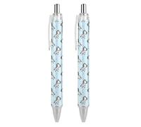 Cute Animal of Zebra Pattern Ballpoint Pens Fine Point (0.5mm) Retractable Smooth Writing Pens Black Ink Gel Pens 2 PCS