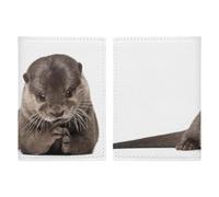 Cute Animal Otter Passport Holder Slim PU Leather Passports Wallet Portable Passports Protector Passport Cover